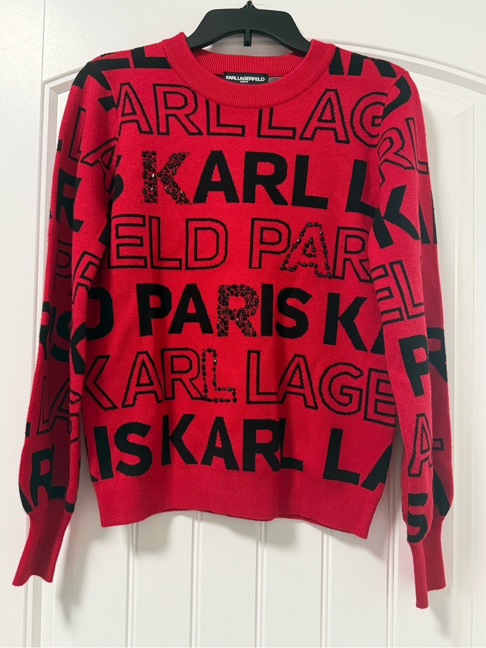 NWT Karl Lagerfeld Paris Embellished Knit Sweater
